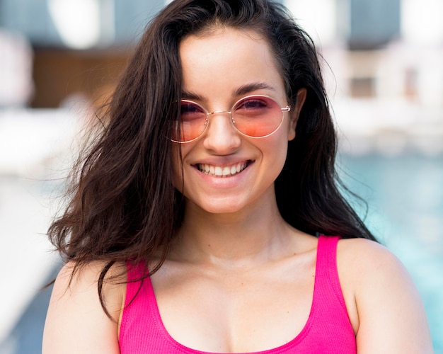 Portrait of beautiful smiling woman