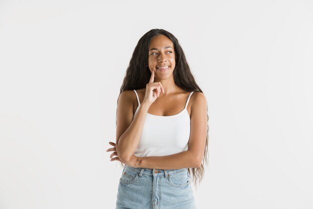 Portrait of beautiful woman isolated