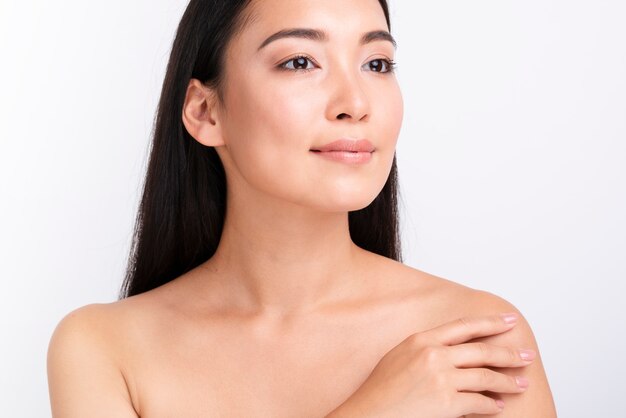 Portrait of beautiful woman looking away