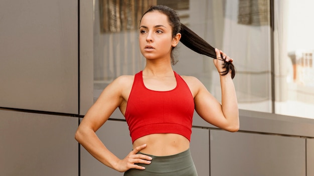 Portrait of beautiful woman posing