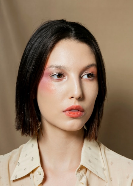 Portrait of beautiful woman in studio