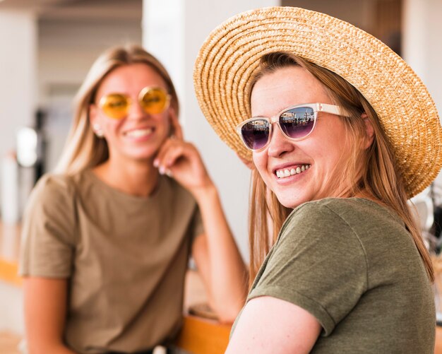 Portrait of beautiful women smiling