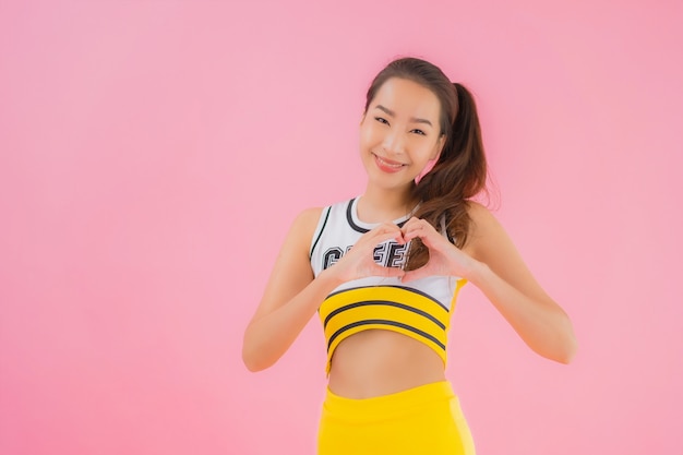 Free photo portrait beautiful young asian woman cheerleader