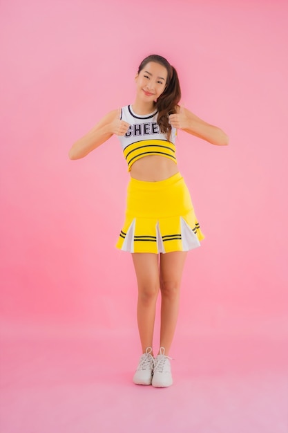 Free photo portrait beautiful young asian woman cheerleader
