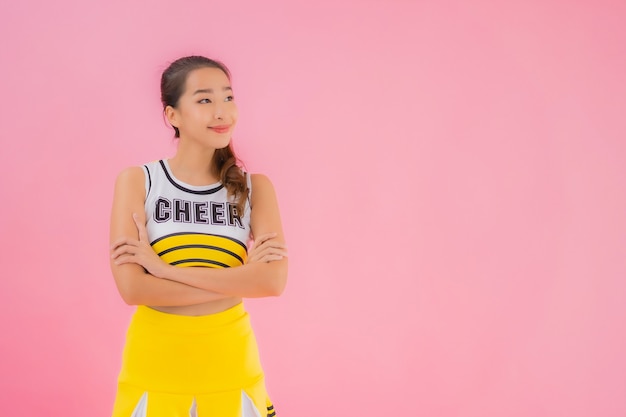 Free photo portrait beautiful young asian woman cheerleader