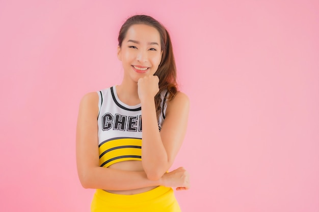 Free photo portrait beautiful young asian woman cheerleader