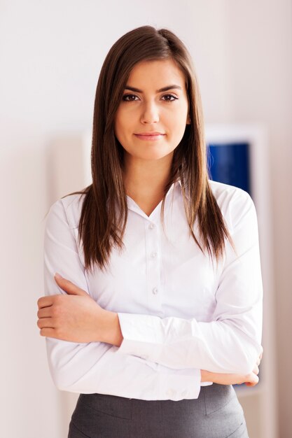 Portrait of beautiful young businesswoman at office