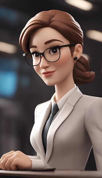 Free photo portrait of a beautiful young businesswoman wearing glasses and a white suit