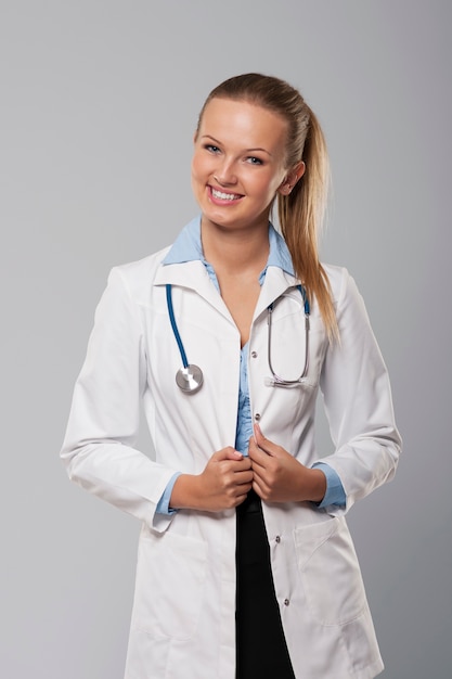 Portrait of beautiful young female doctor