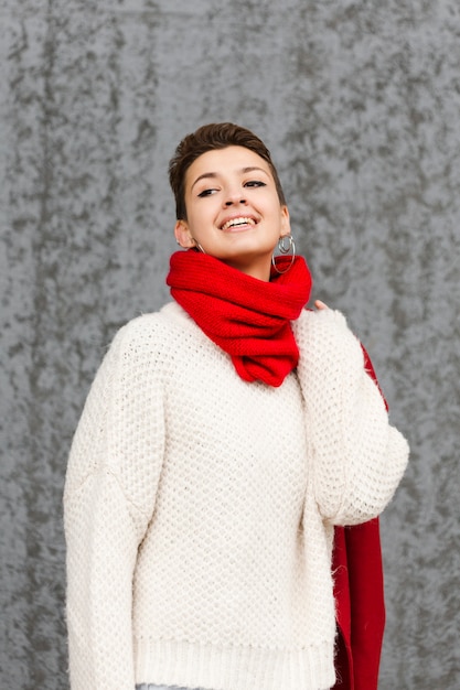 Portrait of beautiful young woman posing