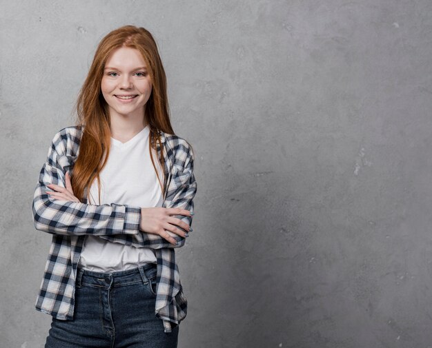 Portrait of beautiful young woman smiling