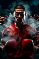 Free photo portrait of boxing fighter