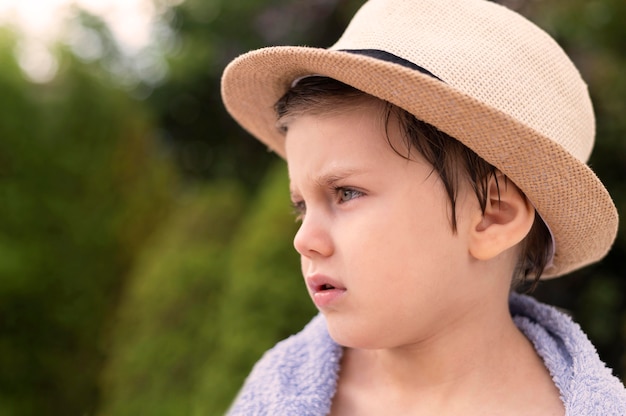 Portrait boy with hat