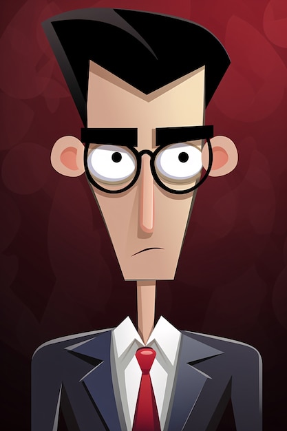 Free photo portrait of businessman in cartoon style