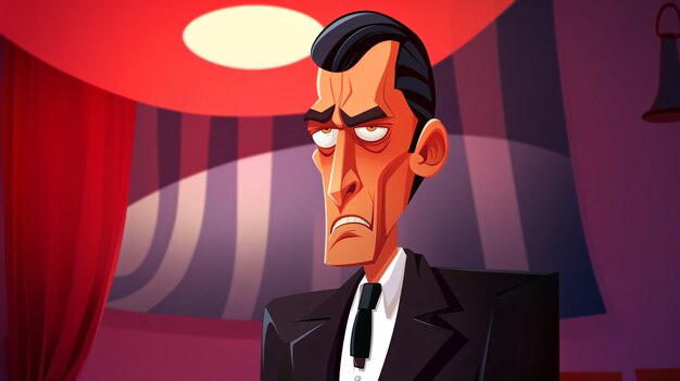 portrait of businessman in cartoon style