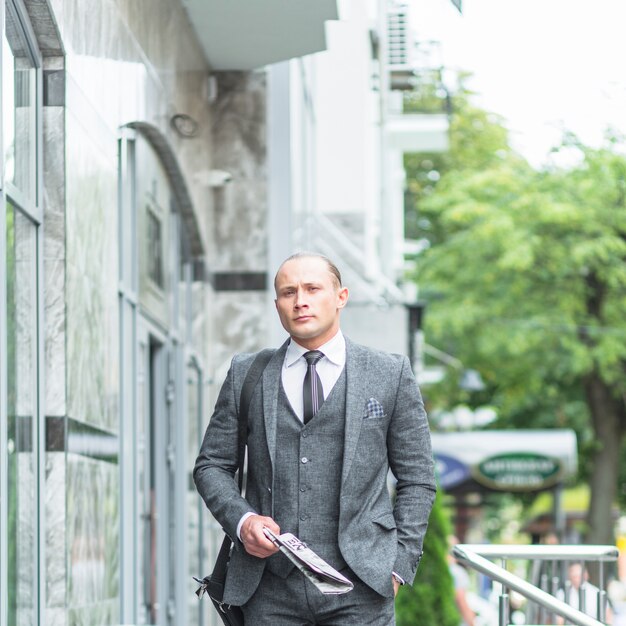 Portrait of a businessman looking at camera