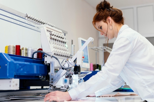 Free photo portrait businesswoman owner working