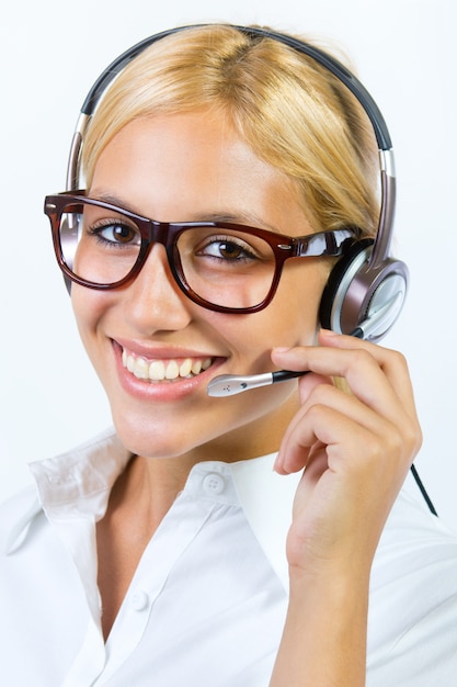 Portrait of a Call center operator woman
