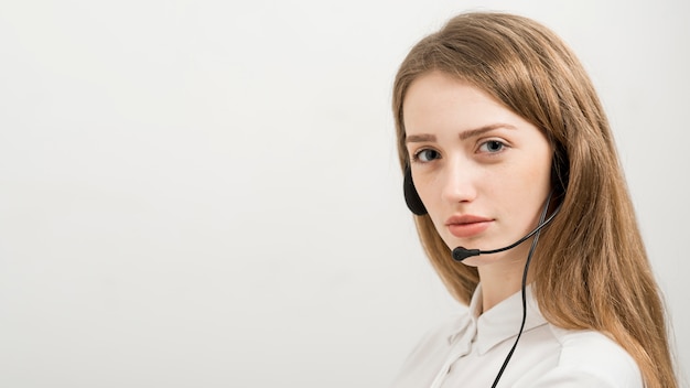 Portrait of call center woman