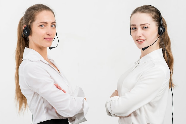 Portrait of call center women