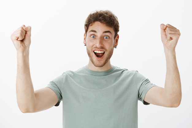 Portrait of a casual guy posing in the studio