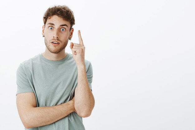 Portrait of a casual guy posing in the studio