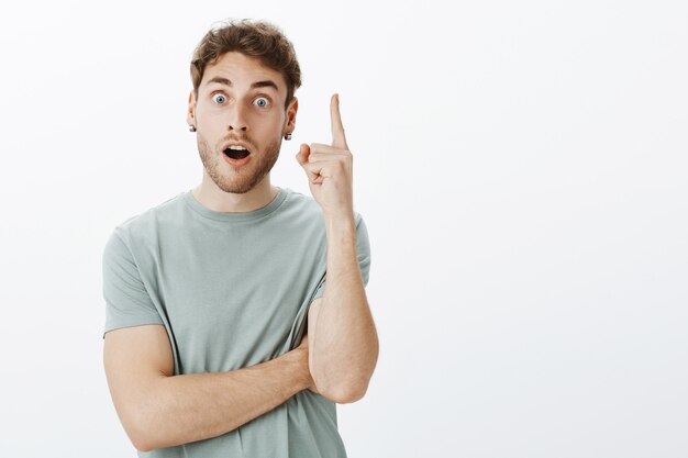 Portrait of a casual guy posing in the studio