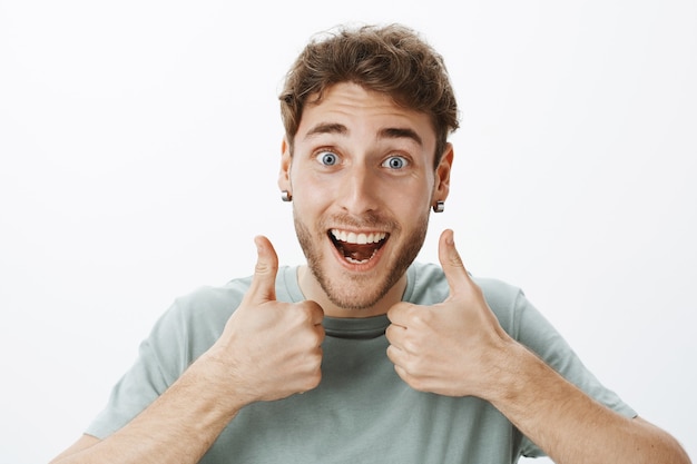 Portrait of a casual guy posing in the studio