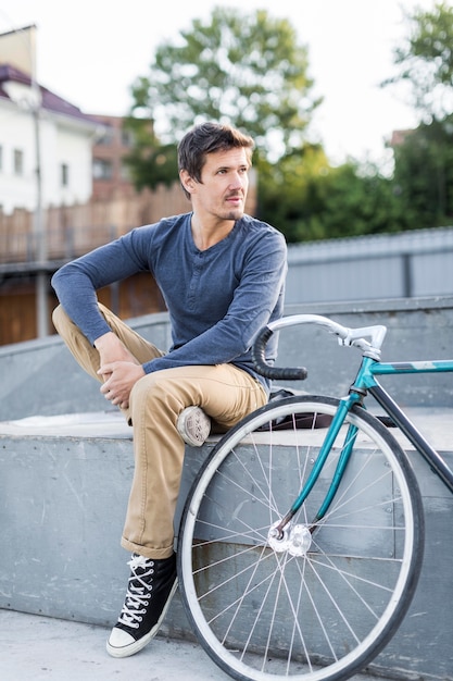 Portrait of casual male looking away