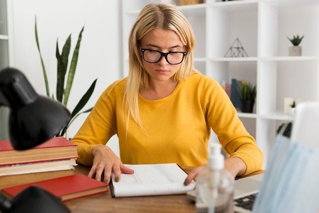 Portrait of casual woman working from home