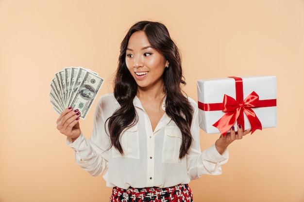 Portrait of a cheerful asian woman