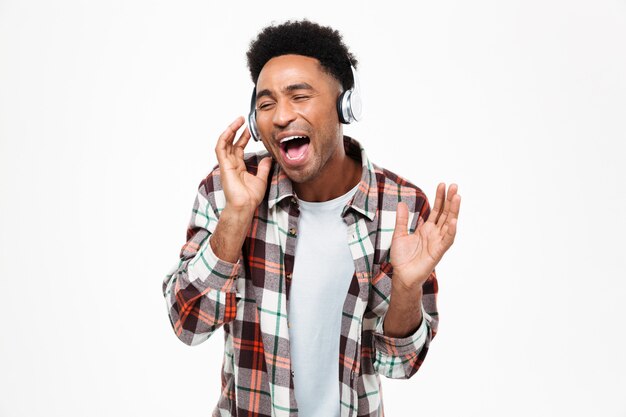 Portrait of a cheerful young afro american man