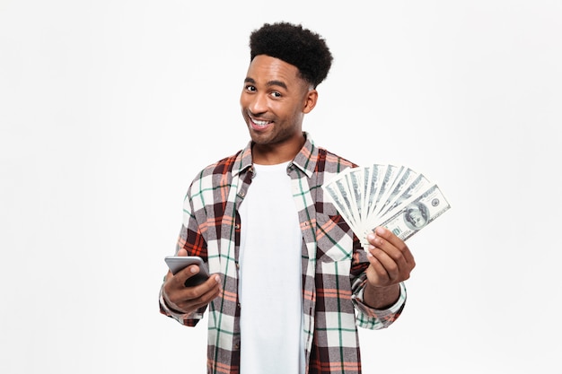 Portrait of a cheery young african man