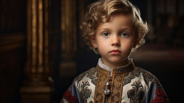 Free photo portrait of a child from the royal family