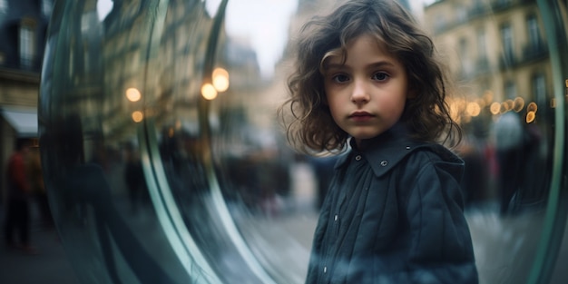 Foto gratuita ritratto di un bambino con una bolla trasparente