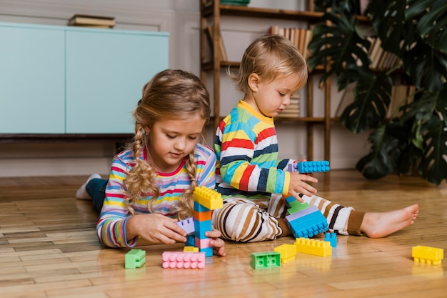 Portrait children playing together