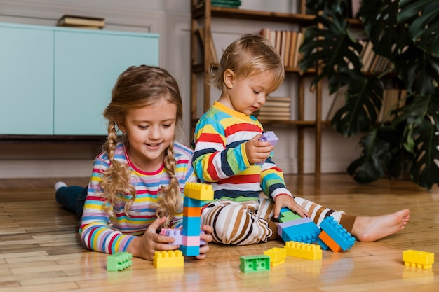 Portrait children playing together