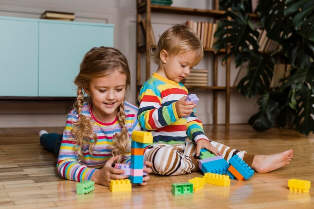 Portrait children playing together