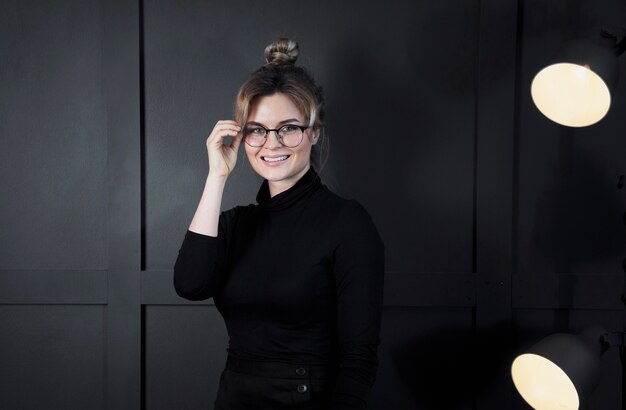 Portrait of confident businesswoman smiling