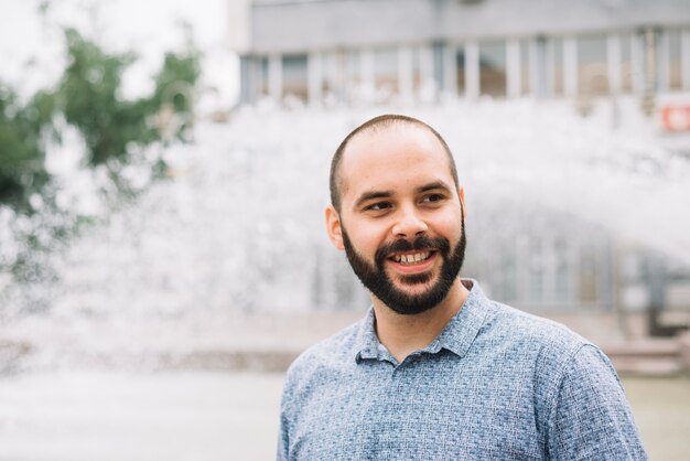 portrait of content elegant man