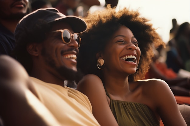 Free photo portrait of couple having fun