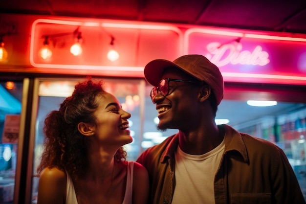 Portrait of couple in love showing affection