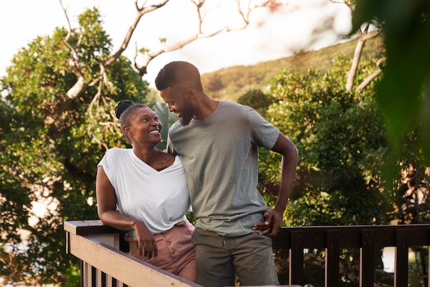 Free photo portrait of couple outdoors