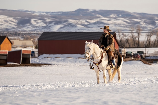 Portrait of cowboy on a horse