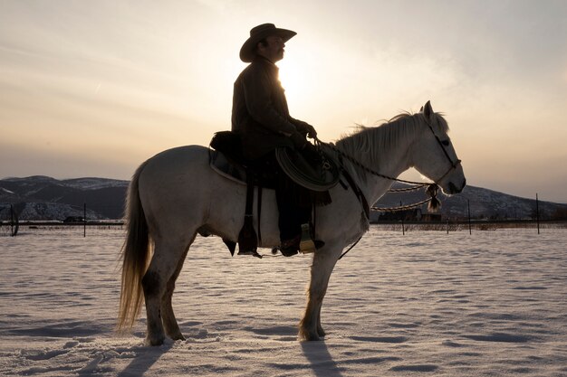 Portrait of cowboy on a horse