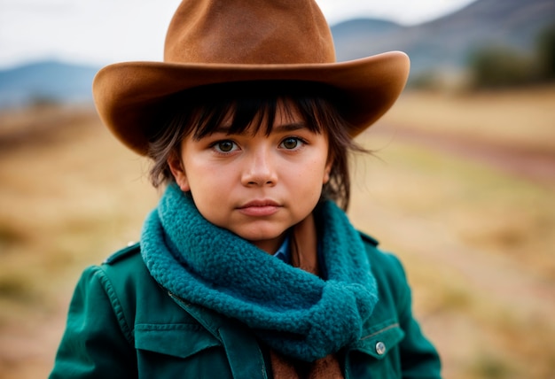 Portrait of cowboy with out of focus background