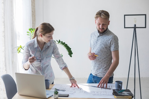 Free photo portrait of coworker working together at workplace