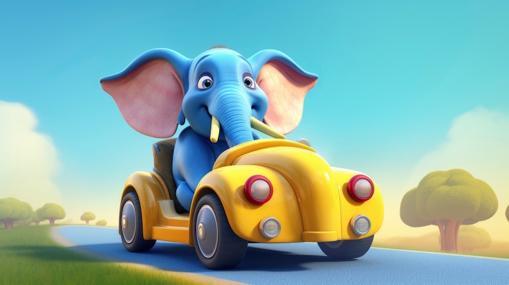 Free Photo portrait of cute 3d elephant
