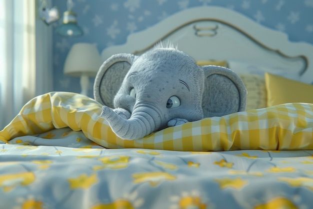 Free photo portrait of cute 3d elephant