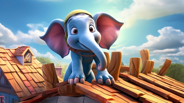 Free photo portrait of cute 3d elephant